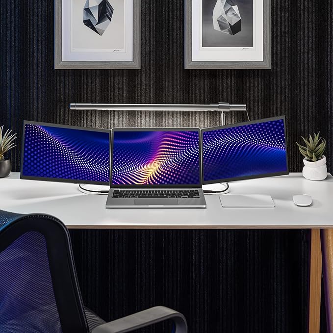 SideTrak Swivel Pro Triple 13.3 Ultra Slim Attachable Portable Monitor FHD IPS 1080p Laptop Screens with Kickstand + Unique Patented Swivel Hinge For Mac PC and Chromebook USB-C® Port Connection
