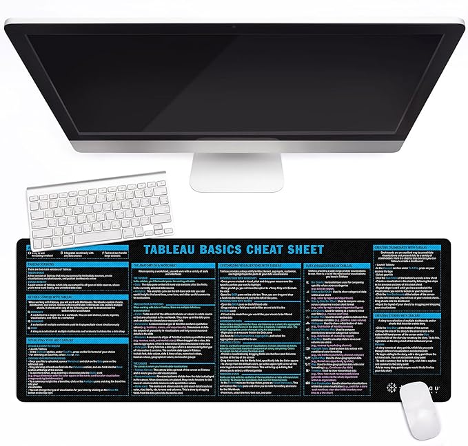 Tableau Shortcuts Cheat Sheet Mouse Pad Mouse Mat Perfect for Analysts Students Office Professionals Essential Computer Accessories for Study Work and Reference Purposes KMH