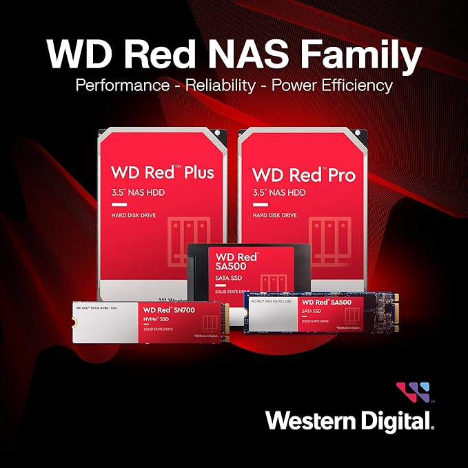 Western Digital 14TB WD Red Plus NAS Internal Hard Drive HDD - 5400 RPM SATA 6 Gb/s CMR 512 MB Cache 3.5 - WD140EFFX