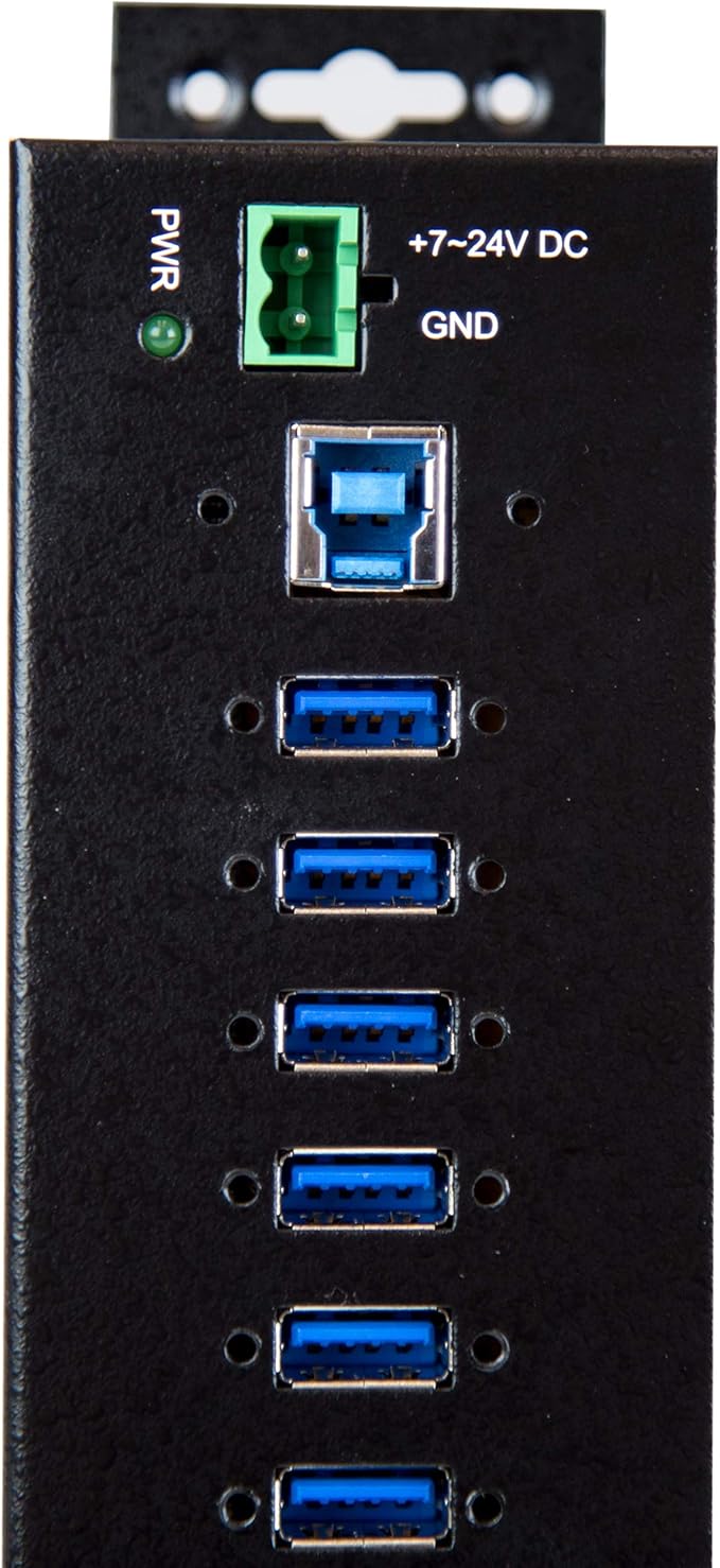 StarTech.com 10-Port USB 3.0 Hub with Power Adapter - Metal Industrial USB-A Hub with ESD &amp 350W Surge Protection - Din/Wall/Desk Mountable - High Speed USB 3.0 (5Gbps) - (5Gbps) Hub TAA
