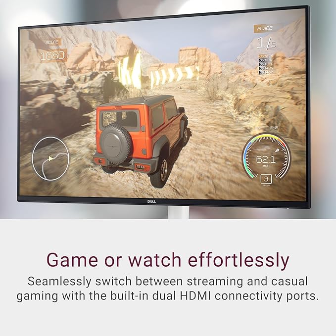 Dell S2425HS Monitor - 23.8 Inch FHD (1920x1080) Display 100Hz Refresh Rate 1500:1 Contrast Ratio TÜV Rheinland Eye Comfort 4 Star Integrated 2x5W Speaker Height/Tilt/Swivel/Pivot - Ash White