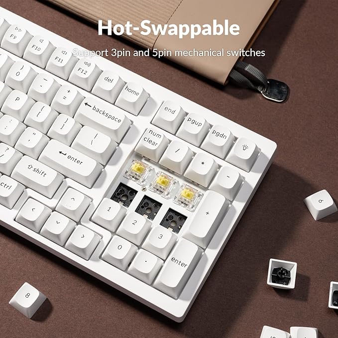 Keychron K4 Pro QMK/VIA Custom Wireless Mechanical Keyboard Programmable Hot-swappable 100 Keys RGB Backlight Wired Gaming Keyboard with K Pro Banana Switches for Mac/Windows/Linux