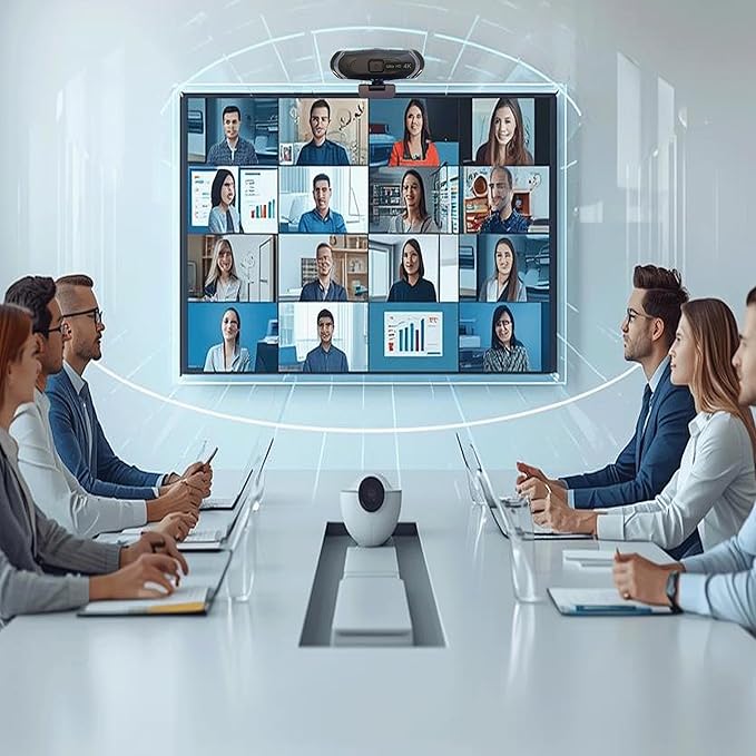 4K Ultra HD Remote Control with Stand Webcam LED RGB Lighting 95-Degree Wide Angle Auto Focus 1080P@60FPS Black USB 2.0 for Video Conferencing Desktop/Laptop