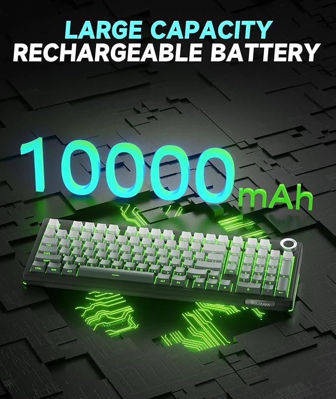 SOLAKAKA KI99 Pro 96% Wireless Mechanical Keyboard RGB Gaming Keyboard Hot-Swappable Pre-Lubed Switches Gasket Structure Creamy Keyboards (Gradient-Black Non-Silent Version)