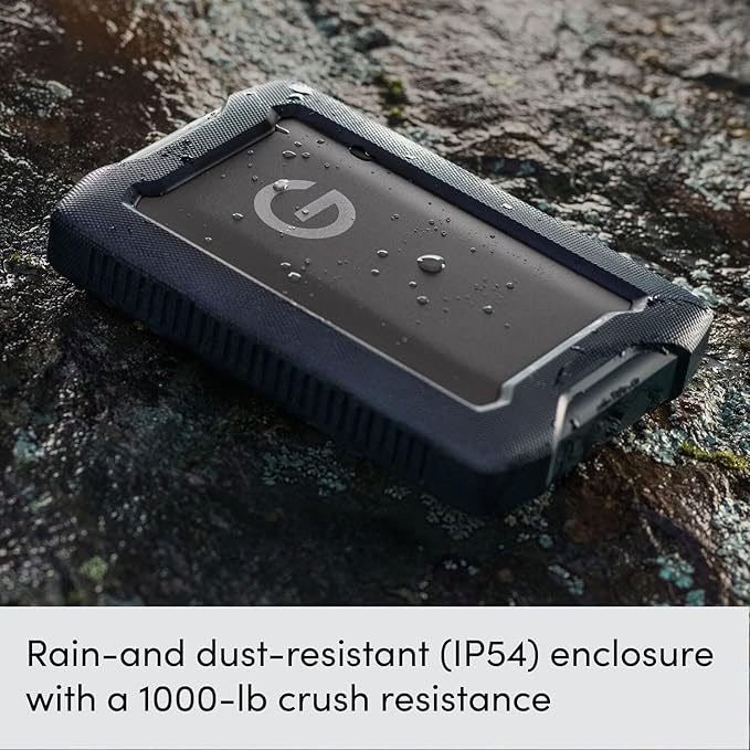 SanDisk Professional 2TB G-Drive ArmorATD - Rugged Durable Portable External Hard Drive HDD USB-C USB 3.2 Gen 1 - SDPH81G-002T-GBA1D