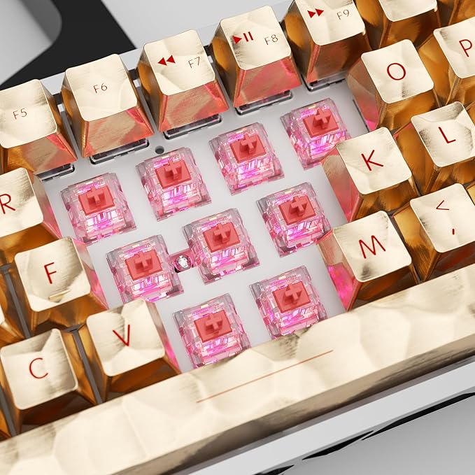 Burgundy Switch Mechanical Keyboard Replacement3 Pin Linear/Accurate Typing/Dustproof/RGB Transparent Gaming Keyboard Switches(90Pcs)