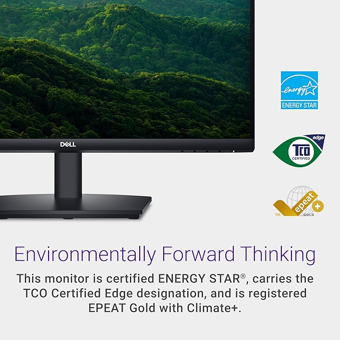 Dell E2425HS Monitor - 23.8-inch Full HD (1920x1080) 75Hz 8Ms Display Speaker 2 x 1W HDMI/DisplayPort Connectivity Height/Swivel/Tilt Adjustability - Black