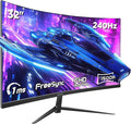 ZZA 32 Inch Curved Gaming Monitor 240Hz High Refresh Rate FHD 1920x1080P Curved 1500R HDMI 2.0/DP1.4 1ms MPRT HDR FreeSync VESA Compatible Tilt Adjustable