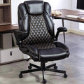 Big and Tall Heavy Duty Office Chair with Flip Up Arms – 450LBS Ergonomic Executive Home Desk Chair w/Wide Seat High Back PU Leather Adjustable Height &amp Rocking Function Black