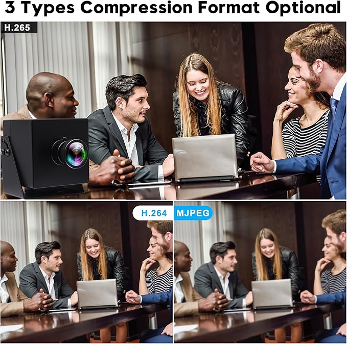 HDMI USB Camera 60fps High Speed Camera 4K HDMI USB3.0 Simultaneous Output PC Camera 2X Digital Zoom Camera with 120 Degree No Distortion Lens Supply for Church Services Worship Education Work