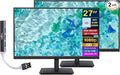 acer 27 FHD IPS Monitor with 4ms Response Time Anti Glare VESA Mount (100mm) HDMI VGA &amp Dockztorm USB Port Expander Black Color 2 Pack