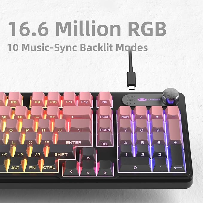 Camiysn Keyboard GK960 98 Keys 95% Layout Keyboards Type-C Connected Keyboard Side Engraved ABS Keycaps for PC/loptop/MAC