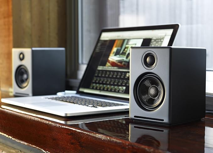 Audioengine A2+ Desktop 24 Bit Wireless Bluetooth Desktop Speakers - 60W Computer Speakers for Music and Gaming (Pack of 2)