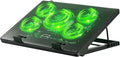 Kootek Laptop Cooling Pad Laptop Cooler with 5 Quiet Fans for 12-17 Computer PC Notebook Gaming Laptop Fan Height Adjustable Laptop Cooling Stand Laptop Accessories Green