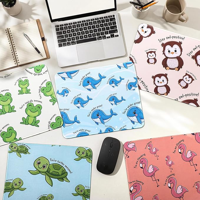 Seajan 18 Pcs Employee Appreciation Gift Bulk Mouse Pad Bulk Inspirational Computer Mouse Pad Gift for Social Worker Volunteer Teacher Nurse 8.27 x 10.24'' (Animal)