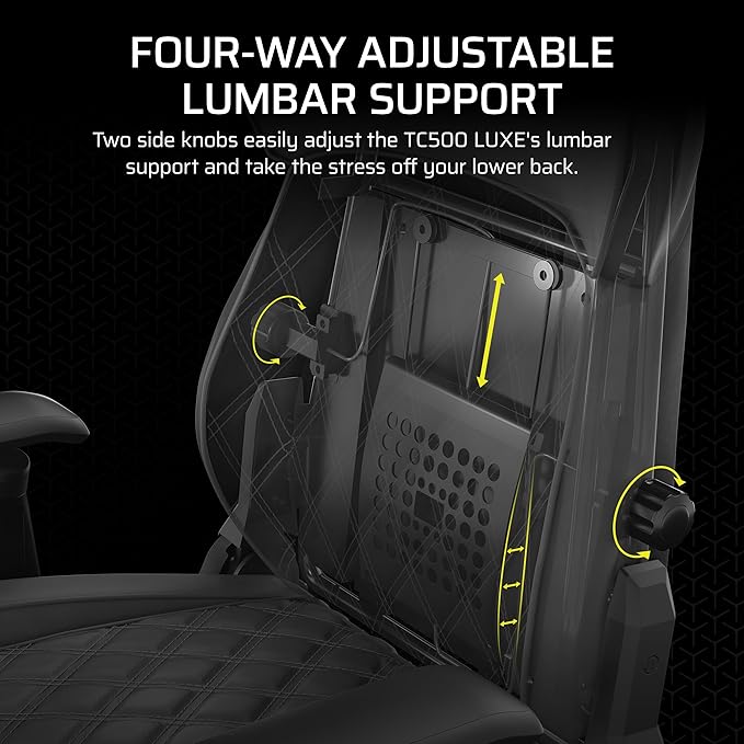 Corsair TC500 Luxe Gaming Chair – Premium Breathable Fabric – Wide Seat – Five-Way Adjustable Armrests – Adjustable Built-in Lumbar Support – 90-135 Degree Recline – Frost