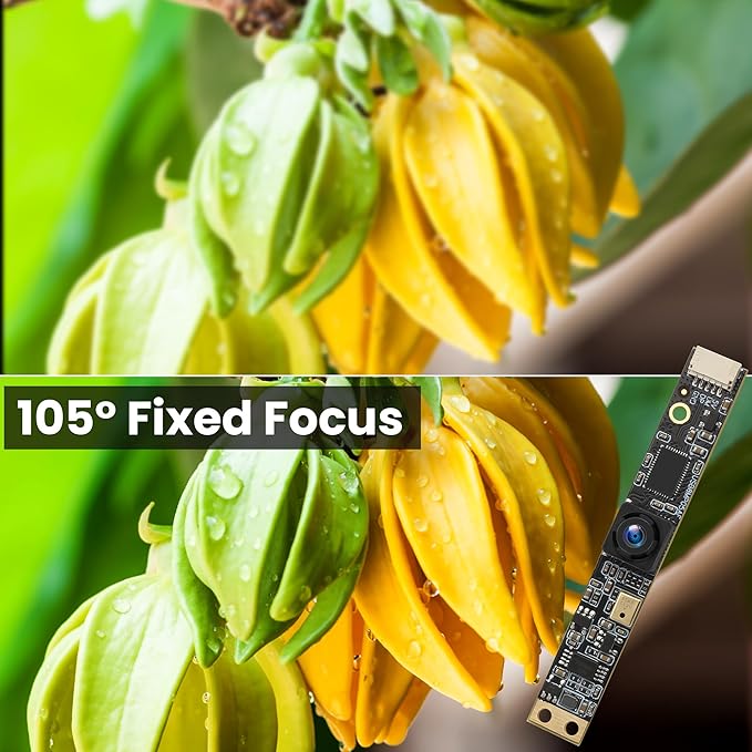 8MP USB Camera Module with Microphone Wide Angle 105°Computer Camera Fixed Focus 4K Lightburn Camera for Laser Engraver Embedded UVC Webcam Board Tiny USB Security Camera for PC Laptop Raspberry Pi
