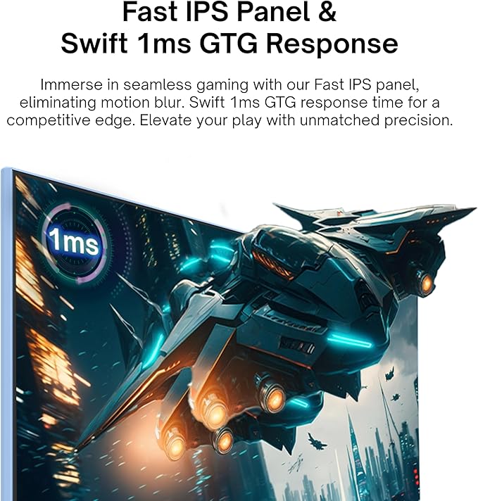 Pixio PX248 Wave Blue 24 inch 200Hz Refresh Rate FHD 1080p Resolution Fast IPS Panel 1ms GTG Response Time Gaming Monitor and PS1S Wave Blue Single Monitor Arm - Fits up to 32 inches and 19.8lbs