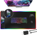 Mouse Pad with Wireless Charging RGB Gaming Mousepad Large Desk Mat with Ultra-Smooth Surface Non-Slip Mouse Mat Waterproof Computer Keyboard Pad with 18W QC Power Adapter 800x400x4MM Black