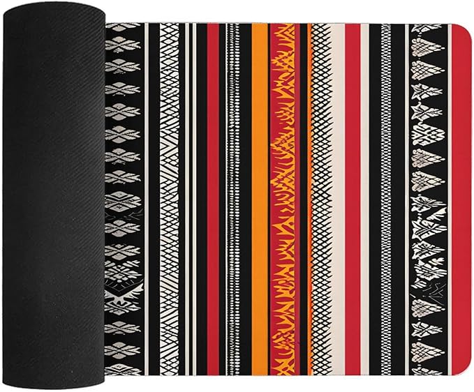 XXL Gaming Mouse Pad Boho Aztec Large Desk Mat Protector for Desktop Anti-Slip Rubber Extended Computer Keyboard Mat Writing Pad Mousepad for Work Office Home15.7 * 35.4 in A-700