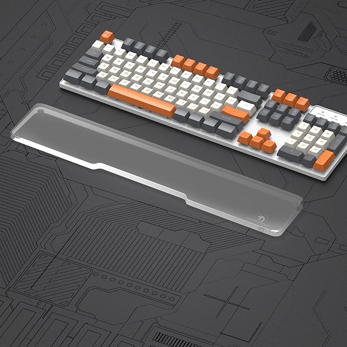 SELORSS Acrylic Keyboard Wrist Rest - Full Size 100% Keyboard- Mechanical Keyboards Ergonomic Palm Rest for Computer KeyboardAnti-Slip BaseWrist Pad for LaptopOffice &amp Home-Easy Typing