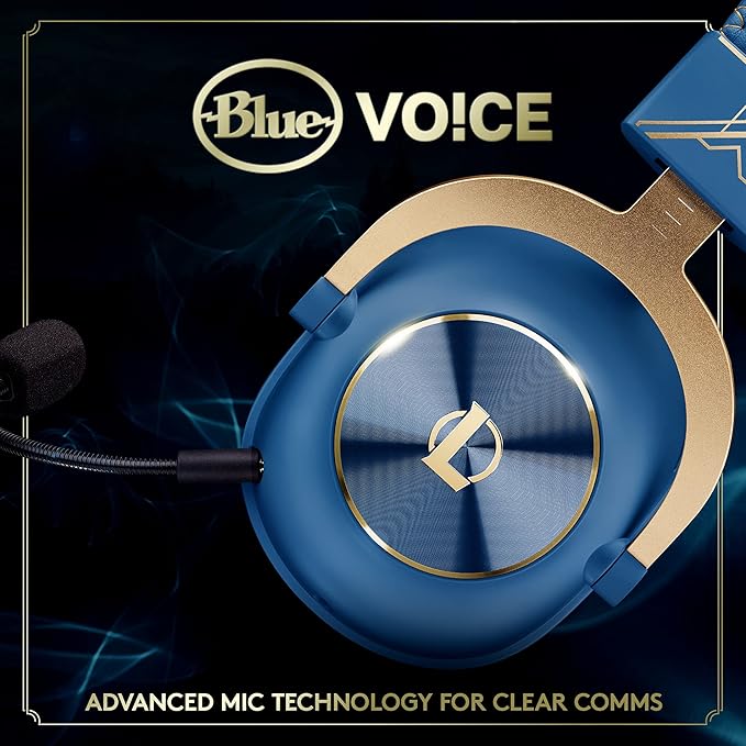 Logitech G PRO X Gaming Headset - Blue VO!CE Detachable Microphone Comfortable Memory Foam Ear Pads DTS Headphone 7.1 and 50 mm PRO G Drivers Official League of Legends Edition