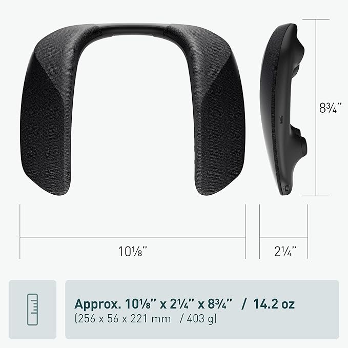 Panasonic SoundSlayer Wearable Speaker System for Gaming Movies and Music Lightweight Neck Speaker with Built-in Microphone and Immersive Dimensional Sound - SC-GNW30