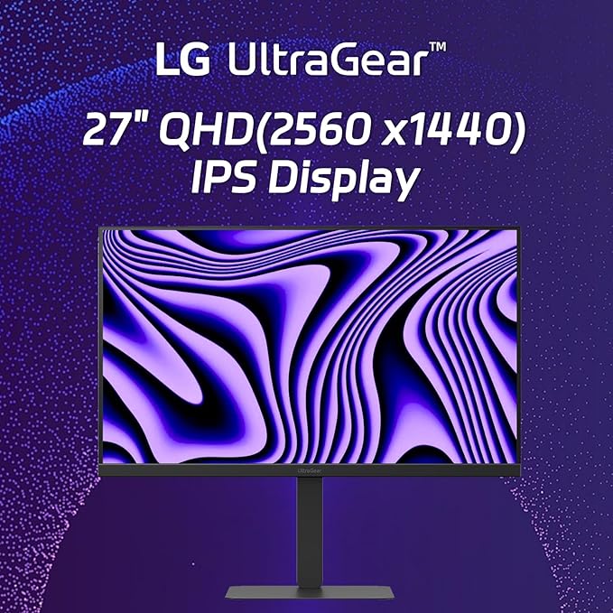 LG 27 QHD Ultragear Monitor 300Hz 1ms NVIDIA G-Sync AMD FreeSync Premium VESA DisplayHDR 400HDMI Displayport USB Type-C Tilt/Height/Swivel &amp Pivot Adjustment Stand