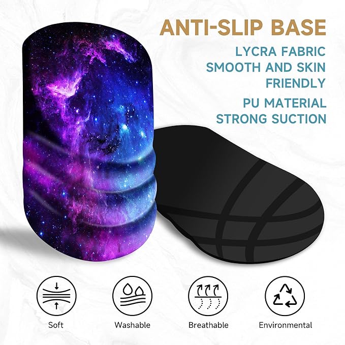 Ergonomic Mouse Pad with Wrist Rest SupportNon-Slip PU BaseMassage for Carpal Tunnel Pain ReliefMemory Foam Mousepad for HomeOfficeWork（Galaxy）