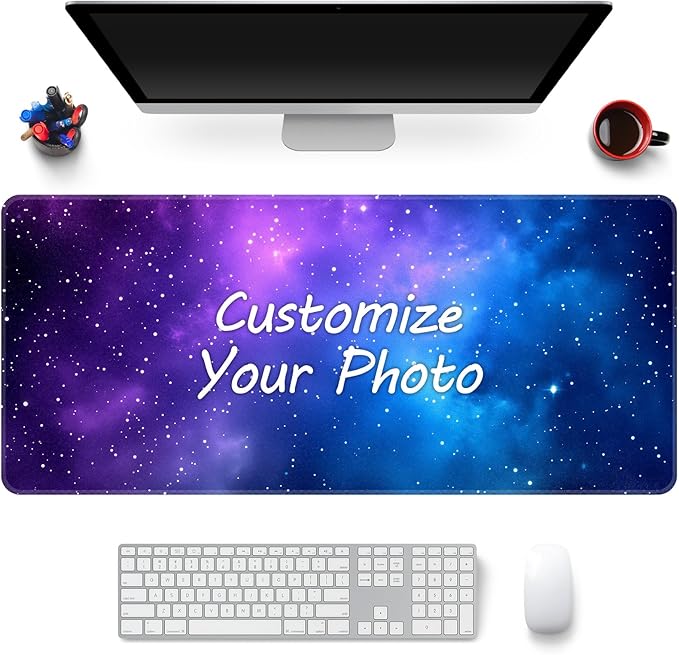 Custom Large Mouse Pad with Photo Personalized Desk Pad mat with Picture for Non-Slip Game Computer Mouse Mat Customized Office Supplies (35INCH x 16INCH)