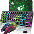 60% Mechanical Gaming Keyboard Mini 68 Keys Anti-Ghosting Wired Type C Chroma RGB 18 Backlit EffectsLightweight Gaming Mosue 6400DPI Honeycomb Optical128 PBT Pudding Keycaps for PC Gamers(White)