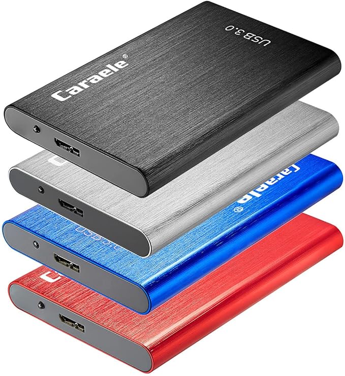 Portable SATA External Hard Drive HDD 500GB USB3.0 Ulra-Fast File Transfers (500GB Red)