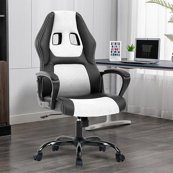 Swivel Gaming Chair Comfortable Cheap Gamer Chair for Adults with Lumbar Support Video Game Chairs with Wheels for Teens Desk Chair Gaming with Adjustable Height