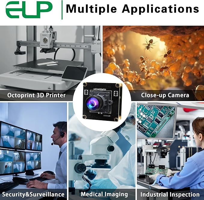 ELP Ultra HD 20MP USB3.0 Camera Module for Computer Mini UVC 3840P USB3.0/2.0 Lightburn Cameras for Windows Linux Mac Pi Wide Angle 95°(H) AR2020 4K 30FPS Webcam Board for PC Laptop Jetson Nano