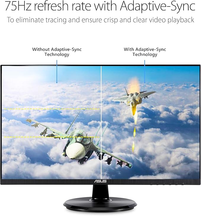 ASUS 24-Inch Desktop Monitor - 1080P Full HD 75Hz IPS Adaptive-Sync/FreeSync Eye Care HDMI DisplayPort VGA Frameless VESA Wall Mountable - VA24DQ
