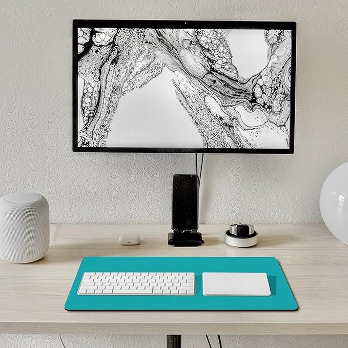 Desk Pad Large Mouse Pads Solid Ocean Blue Teal Desk Mat for Computer Laptop &amp Gaming Desk Mousepad Writing Mat for GamerOffice &amp Home 12 x 24inch
