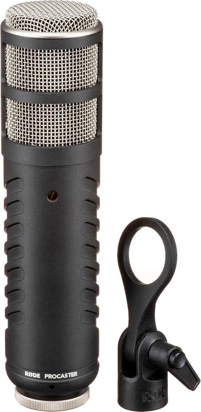 Rode Procaster Cardioid Dynamic Broadcast Microphone with Rode PSA1+ Microphone Boom Arm PSM1 Shockmount and XLR Cable