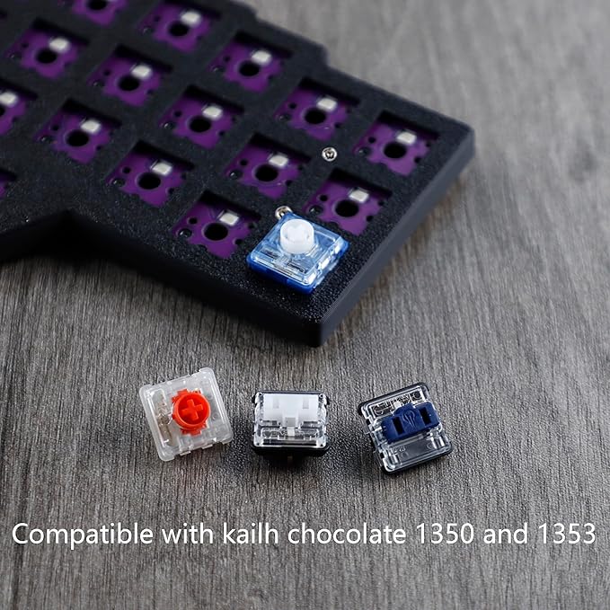 YMDK Low Profile Split Chocolate Keyboard Corne V4.1 Ergonomic 46 Keys Hotswappable 40% Layout 3D Print Case PLA RGB Vial Keyboard Kit