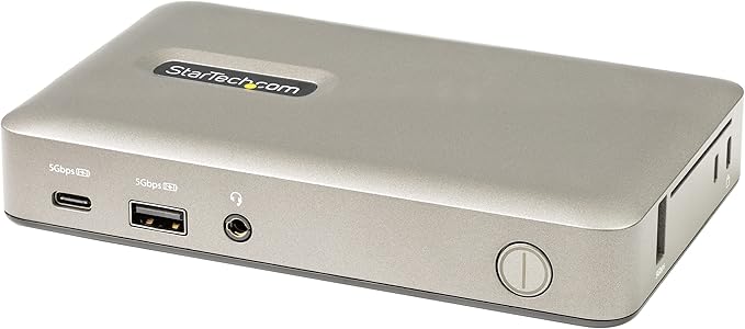 StarTech.com USB C Dock - USB-C to DisplayPort 4K 30Hz or VGA - 65W USB Power Delivery Charging - 4-Port USB 3.1 Gen 1 Hub - Universal USB-C Laptop Docking Station with Ethernet TAA (DKM30CHDPD)