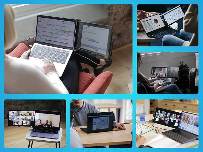 New Mobile Pixels Duex Plus Portable Monitor 13.3 Full HD 1080P IPS Dual Laptop Monitor USB C/USB A Plug and Play Portable DisplayWindowsMacAndroidSwitch Compatible
