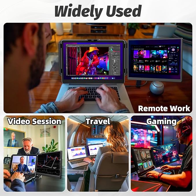 2K Laptop Monitor Extender - 13 IPS 1440P Dual Monitor Attachment Plug &amp Play Multiple Screens for 13-17 Laptop Compatible with Wins Mac Dex Chrome Travel Gaming Work