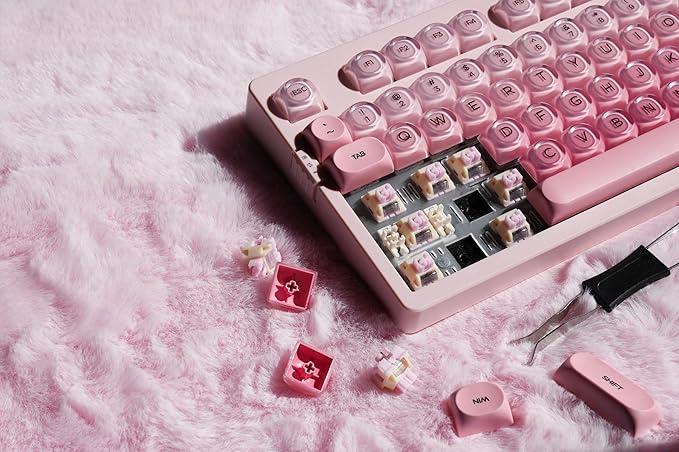 ZORNHER ZH980 Foundation Mechanical Keyboard95% Pink Creamy Keyboard with Number PadCute Jelly MOA Profile KeycapsSilent Quiet SwitchesHot-SwappableRGB Backlit