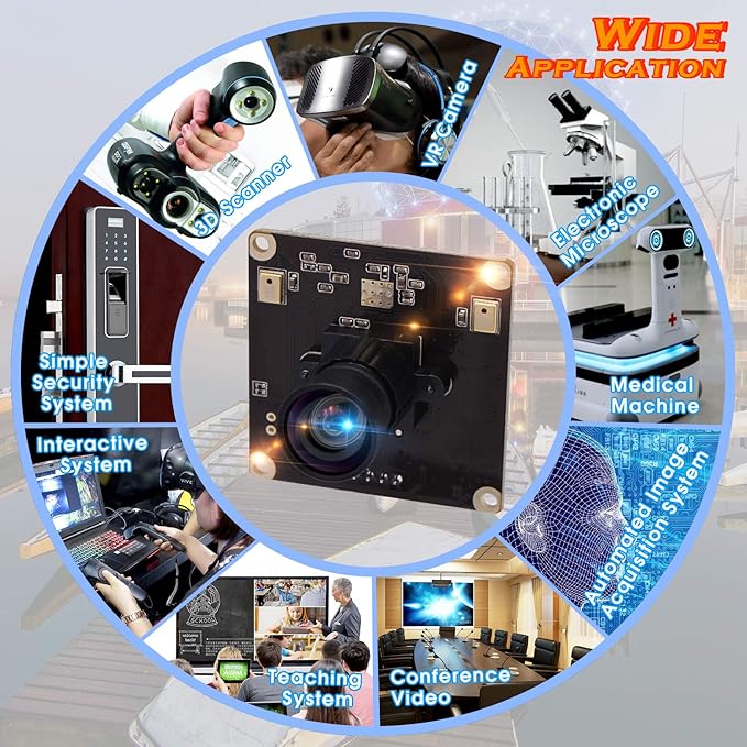 13 Megapixel USB Camera No Distortion Fixed Focus Webcam for Industrial HD 13 MP Webcam with Dual Microphone Sony IMX214 Sensor USB Camera for Computer PC Laptop DesktopSupport Most OS