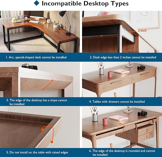 BONTEC Ergonomic Desk Extender Tray 9.5x9.1 Table Mount Arm Wrist Rest Shelf 90° Foldable Elbow Support Clamp on Computer Arm Rest for Desk Office &amp Home Use Durable &amp Easy to Install