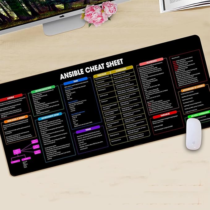 Ansible Shortcuts &amp Cheat Sheet Mouse Pad – Quick Reference for Devops sysadmins &amp IT pros Computer Accessories for Study Work and Reference Purposes KMH
