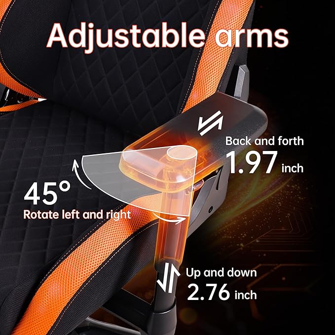 Frassie RGB Gaming Chair with Footrest and LED Lights High Back Reclining Video Game Chair Ergonomic Computer Gamer Chair with Lumbar Support