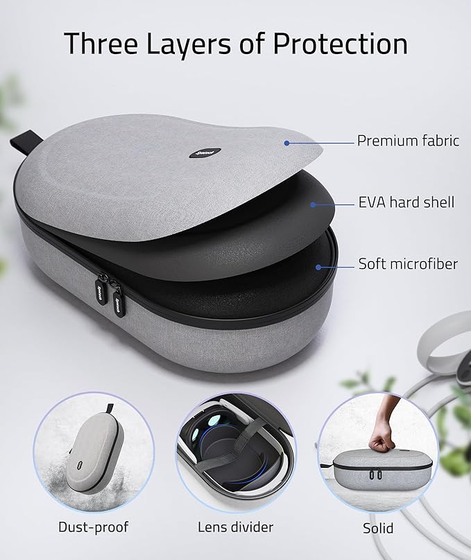 Syntech Hard Carrying Case Compatible with Meta Quest 3S/Quest 3/Oculus Quest 2/VP/Pico4 Accessories VR Headset with Elite Strap Touch Controllers for Travel Storage (Do Not Fit 3rd-party Headstrap)