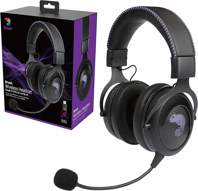 Brook 2.4GHz Wireless Headset - Cross-Platform Wireless Gaming Headset for PS5 PS4 PC Mac Android and NS Low Latency (with Extra Earpads)