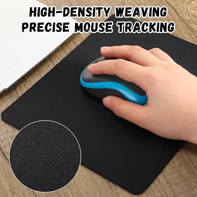 Crtiin 50 Pack Mouse Pad Bulk Computer Mouse Pad Gaming Mousepad for Computers Laptop Christmas Office Appreciation Gifts with Non Slip Rubber Base(7.09 x 8.66 InchBlack)