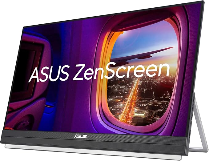 ASUS ZenScreen 22” (21.5 viewable) 1080P Portable Monitor (MB229CF) – Full HD IPS 100Hz USB-C PD 60W Speakers Carrying Handle Kickstand C-clamp Arm Partition Hook Subwoofer 3 yr Warranty